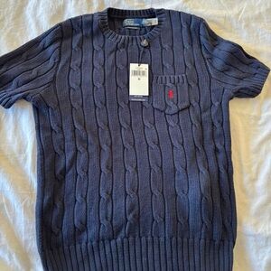 Polo by Ralph Lauren Women's Navy Cable Knit Sweater